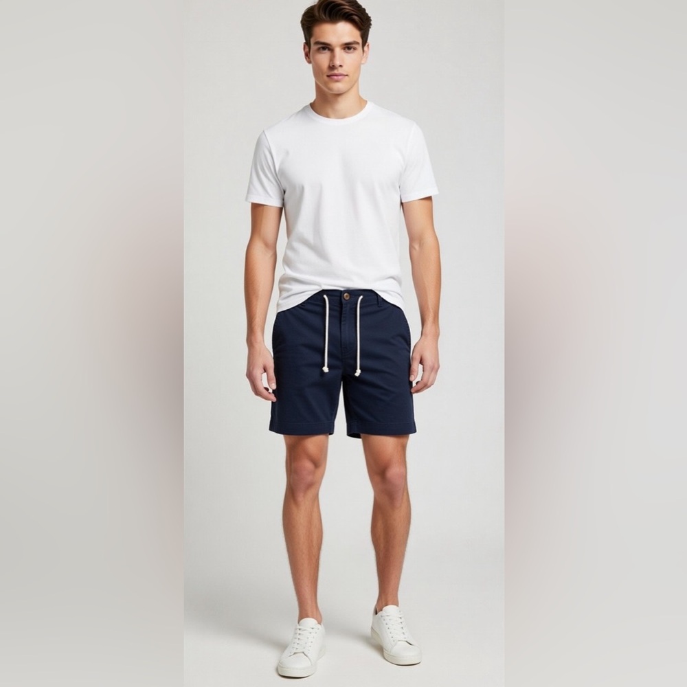 Abercrombie Fitch Men's Shorts Sz Small Navy Blue Drawstring 100% cotton